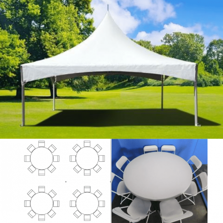 Tent Package up to 32 Guests (Round Tables)
